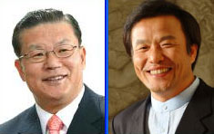 ▲허준영 코레일 사장(왼쪽)과 최일도 목사