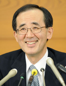 ↑시라카와 마사아키 일본은행 총재