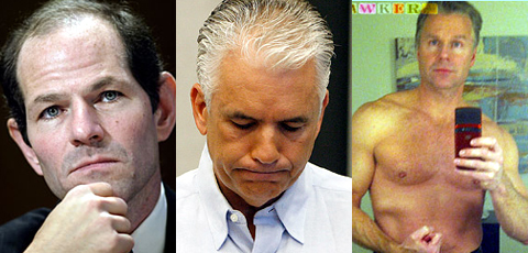 ↑최근 미국 정가에서 '섹스 스캔들'을 일으킨 엘리어트 스피처 전 뉴욕주지사, 존 엔사인 공화당 상원의원, 크리스 리 공화당 하원의원.(사진 왼쪽부터)