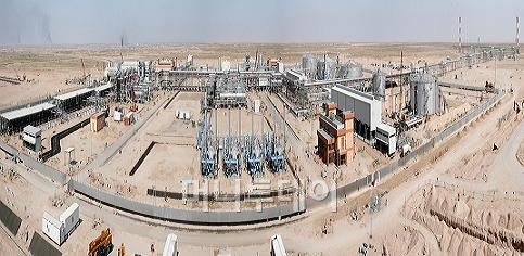 ↑SK건설이 시공한 가스플랜트 현장. 사진은 지난해 준공한 쿠웨이트 원유집하시설.