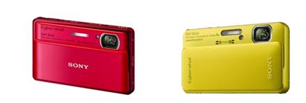 ↑ 소니의 콤팩트 디지털 카메라 TX100V(왼쪽)과 TX10