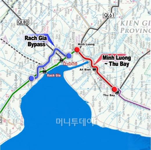 ↑베트남 민릉-투바이 도로공사 위치도