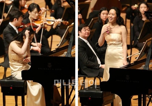 ↑2일 오후 서울 예술의전당에서 열린 '2012 머니투데이와 함께 하는 희망 사랑 나눔 콘서트'에서 연주한 피아니스트 송세진. ⓒ이동훈 기자 photoguy@