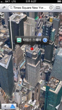 ↑아이폰5의 애플 맵.