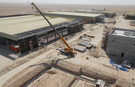 ↑한화건설이 쿠웨이트 수도인 쿠웨이트시티 북부 30Km 지점에 위치한 움알아이쉬(Um Al-Aish) 지역에 건설하고 있는 LPG 충진 플랜트(Filling Plant) 건설현장 전경 ⓒ사진=한화건설 제공