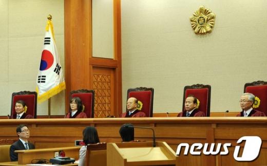 [사진]권한쟁의 공개변론 개최한 헌재