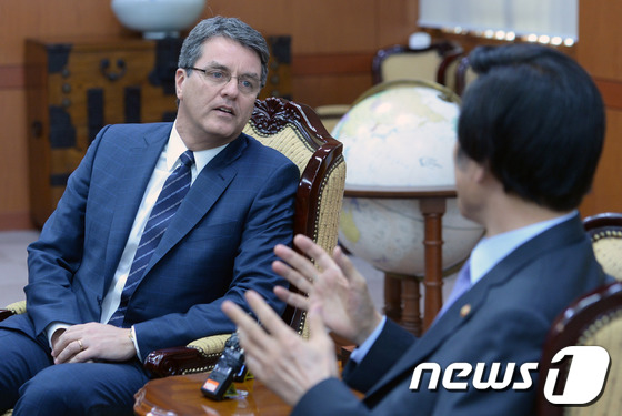 [사진]WTO 사무총장 "다자교역 틀 마련, 한국 역활 중요"