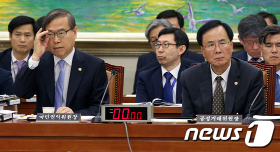 [사진]정무위 출석한 노대래 위원장과 박재영 부위원장