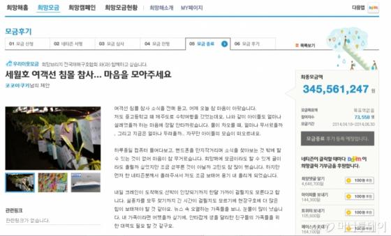 다음 희망해에서는 네티즌 코코아쿠키의 제안으로 세월호 희생자 가족 지원을 위한 모금이 진행돼 3억원이 넘는 금액이 모였다.