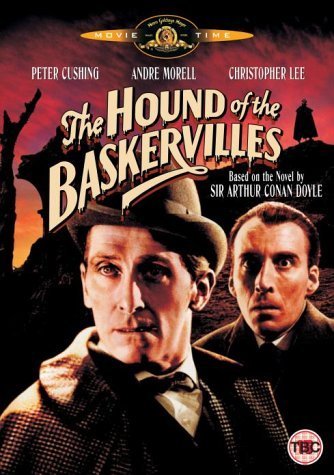 ↑ 해머 필름이 제작한 영화 '배스커빌가의 개(The Hound Of The Baskervilles, 1959)' - 피터 쿠싱이 홈즈 역을 맡았고. 크리스토퍼 리도 조연으로 출연했습니다.