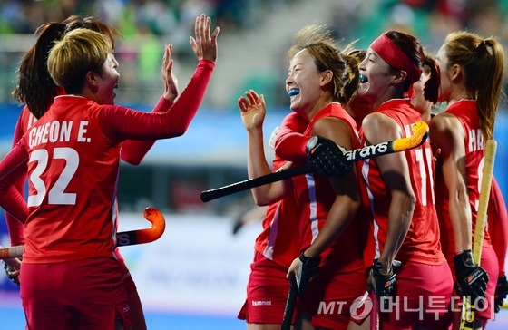 [자료사진]한국 여자 하키팀 