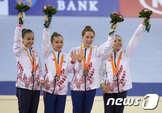 [사진]꽃보다 아름다운 한국 여자 리듬체조대표팀