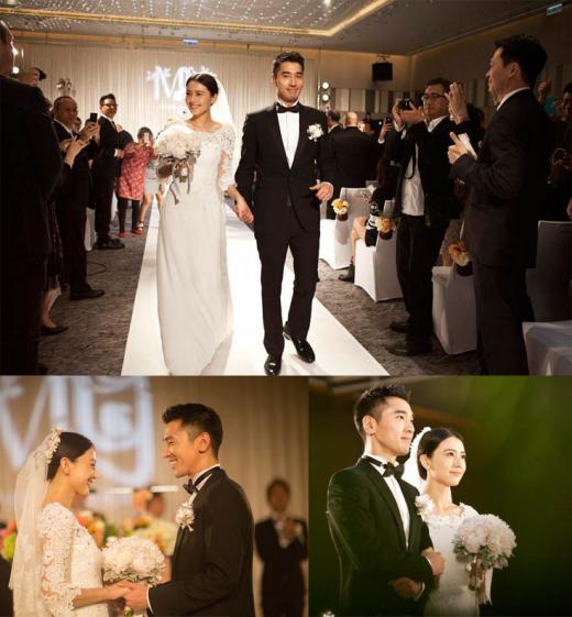 가오위안위안-자오여우팅 커플 결혼…중화권 톱스타 총출동