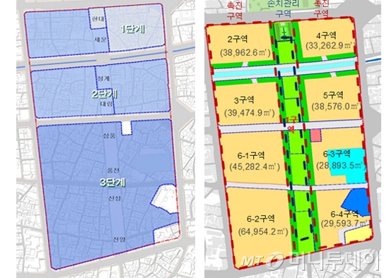 세운상가 철거 계획이 전면철거(좌)에서 분리개발로 변경됐다. / 자료제공 = 서울시
