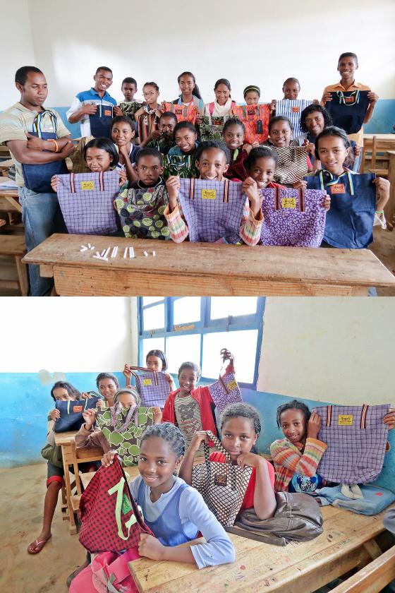 크라스토어는 아프리카 어린이들이 책가방이 없어 비닐봉지를 들고 학교에 간다는 소식을 접한 후 2012년부터 친환경 책가방 등을 전달하고 있으며, ‘아프리카 희망학교 짓기 캠페인’에도 동참하고 있다. /사진제공=밀알복지재단<br>
