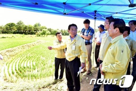[사진]가뭄 피해상황 보고 받는 박인용 장관