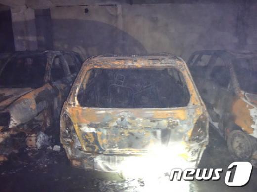 [사진]양주 아파트 주차장 화재 사고