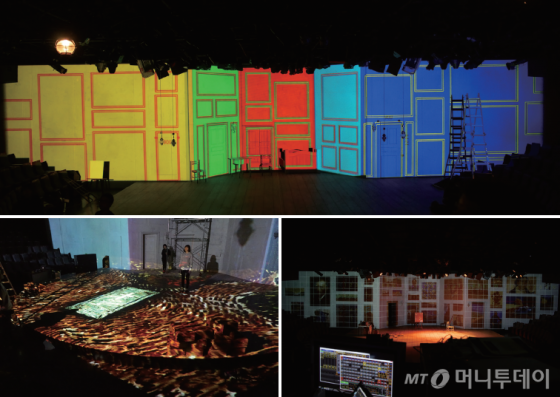 뮤지컬 ‘빈센트 반 고흐’는 3D 프로젝션 매핑 기술을 공연 전반에 적극적으로 활용해 화제가 됐다. 무대 안 흰 벽은 공연이 시작되면 거대한 캔버스가 된다.