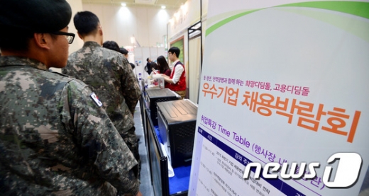 [사진]우수기업 채용박람회 찾은 군장병들