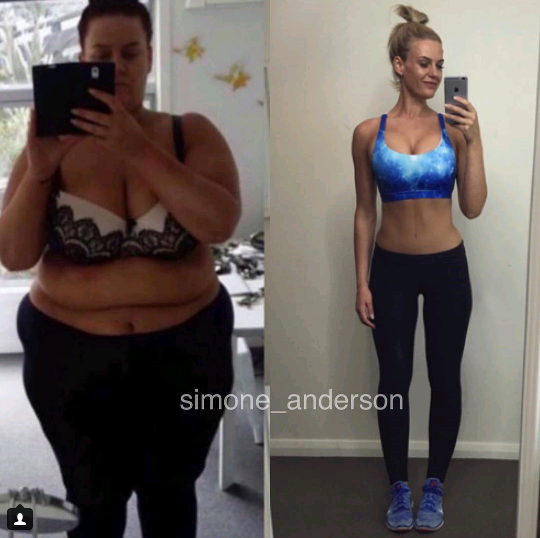 뉴질랜드에 거주하는 시모네 앤더슨(25)은 2년간 자신의 다이어트 일지를 SNS에 기록한 끝에 90kg 감량에 성공했다. /사진=인스타그램 캡처