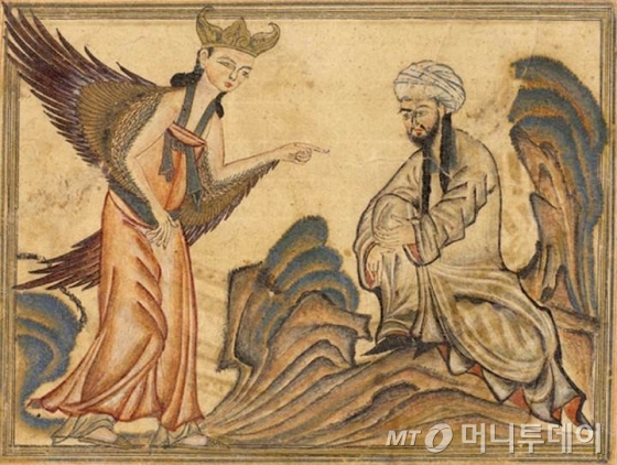 천사 가브리엘의 계시를 받은 무함마드를 표현한 그림./출처=위키피디아
