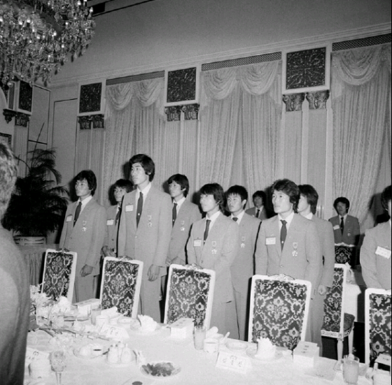 제4회 세계청소년축구대회 선수단. 1983년 청소년 대표팀은 대회 4강에 올랐다. /사진=국가기록원