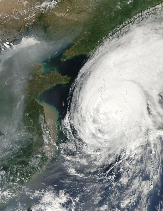 2002년 발생한 태풍 루사. 우리나라는 태풍 루사로 246명이 실종됐고 5조1479억원의 피해를 입었다. /사진=위키피디아