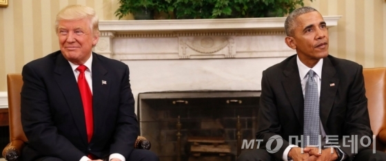 도널드 트럼프 미국 대통령 당선인과 버락 오바마 대통령 /사진=블룸버그