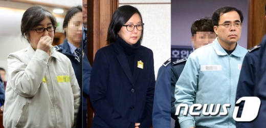 최순실씨와 장시호 씨, 김종 전 문체부 차관 © News1 사진공동취재단
