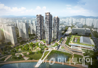 한화건설이 다음달 경기 광교신도시에 공급하는 최고 47층 '광교 컨벤션 꿈에그린' 조감도. /제공=한화건설.