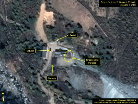  북한 길주군 풍계리 핵실험장 위성사진.(출처:38노스 웹사이트 캡처) 사진=뉴스1