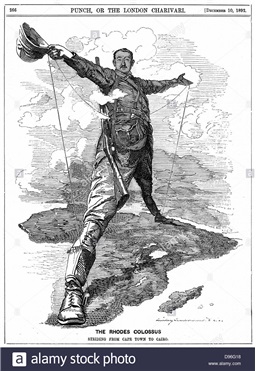 그림1. 19세기 말에 케이프타운에서 카이로까지 뻗어있는 영국제국주의의 영향력을 풍자한 그림. '펀치' 1892년. 