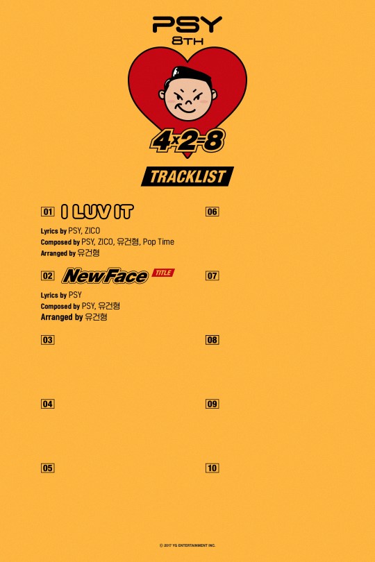 4일 YG엔터테인먼트는 싸이 8집 앨범 4X2=8의 타이틀곡이 뉴페이스(Newface)라고 밝혔다./사진=YG엔터테인먼트