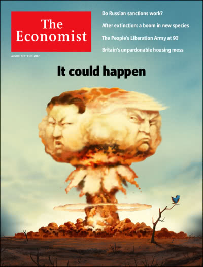 북한과 미국의 핵전쟁 가능성을 경고한 영국 경제주간지 '이코노미스트' 5일자 표지/사진=이코노미스트 웹사이트