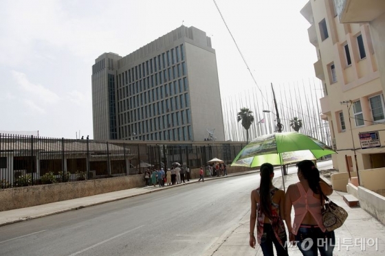 쿠바주재 미국 하바나대사관 건물. /AFPBBNews=뉴스1