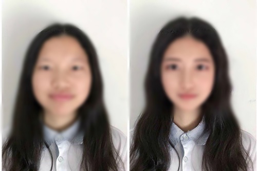 포토샵 보정 전(왼쪽)과 후 /사진=웨이보 캡처