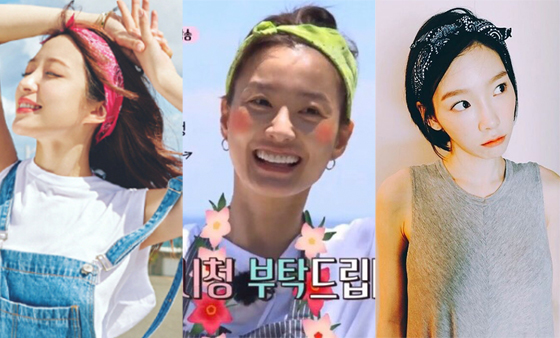 (왼쪽부터) EXID 하니, 배우 정유미, 가수 태연/사진=그라치아, tvN 캡쳐, 태연 인스타그램