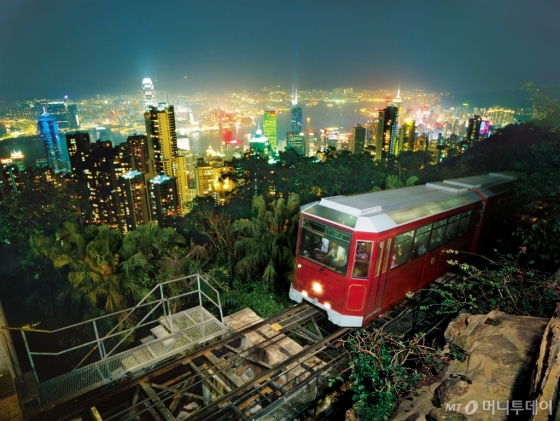 홍콩의 명물 '피크 트램'. /사진제공=홍콩관광청