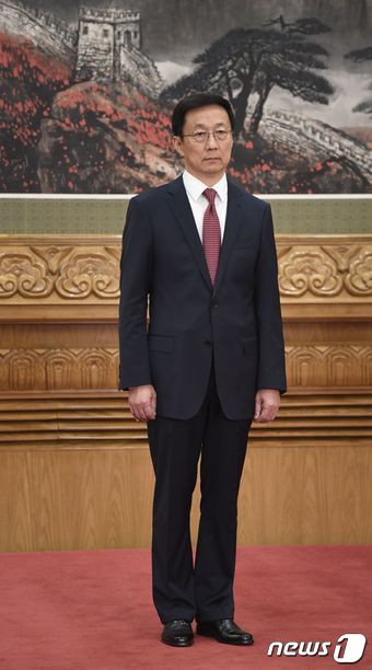 한정 중국 정치국 상무위원. © AFP=뉴스1