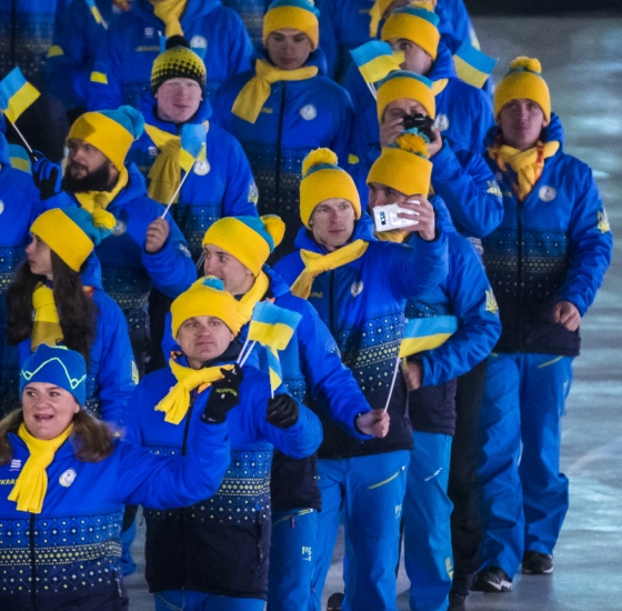 지난 9일 열린 평창 동계패럴림픽 개막식에 입장하고 있는 우크라이나 선수들. /사진제공=삼성전자.