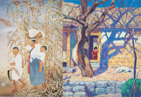 (왼쪽부터)김기창 '가을'(1935), 오지호 '남향집'(1939)/사진제공=국립현대미술관