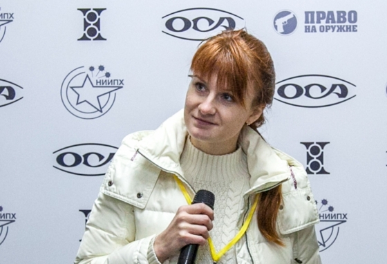 미국 워싱턴 DC에 사는 러시아 여성 마리아 부티나가 간첩 혐의로 15일(현지시간) 미 연방 검찰에 의해 체포됐다. 사진은 부티나가 2013년 10월 8일 러시아 모스크바에서 열린 한 기자회견에서 말하고 있는 모습./AFPBBNews=뉴스1