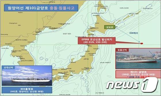충돌사고지점/자료=해양경찰청© News1