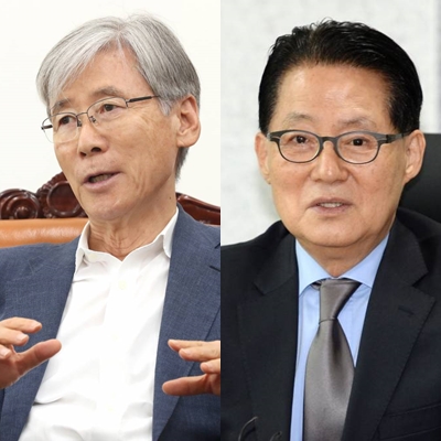 국회법사위원장인 여상규 자유한국당 의원(왼쪽)과 박지원 민주평화당 의원/사진=이기범 기자, 뉴스1