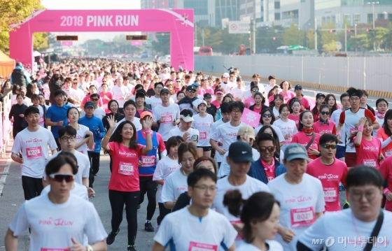 [사진]'유방건강 의식향상' 2018 핑크런 서울 대회