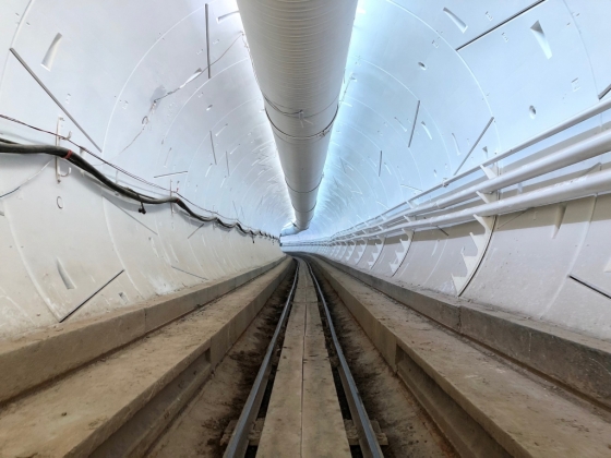 머스크 보링컴퍼니 최고경영자의 지하초고속 터널 모습. /사진=보링컴퍼니