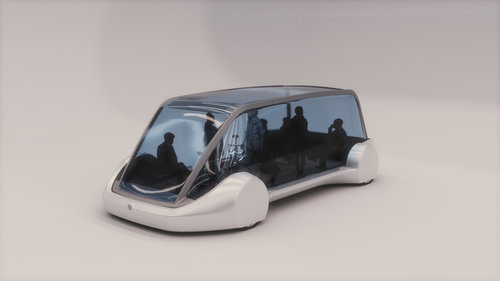 보링컴퍼니가 공개한 '스케이트' 차량 모형. /사진=보링컴퍼니