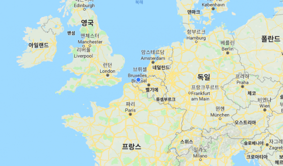 벨기에는 유럽 교통의 요지에 위치한다. /사진=구글맵