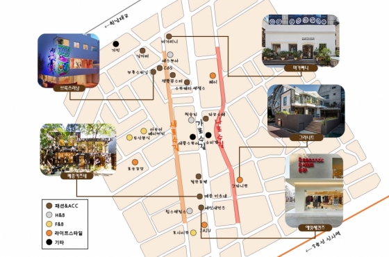 삼성패션연구소가 만든 가로수길 주요 매장 지도/사진제공=삼성물산 패션부문