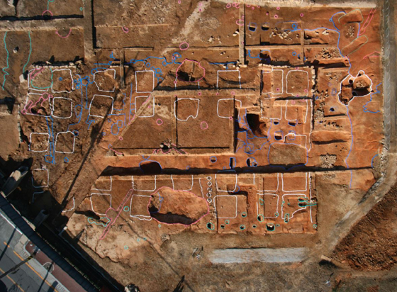 부여 관북리 유적 대형전각 건물터(2004~2006년 조사)./사진제공=문화재청